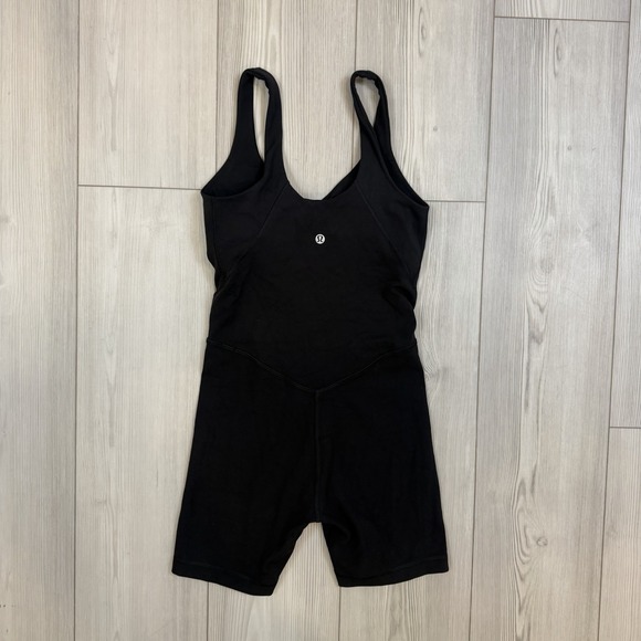 Lululemon X Peloton Size 4 Align Bodysuit 6" Black LW1E185 - Picture 7 of 9